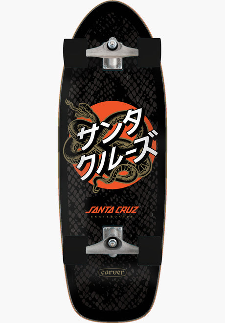 Japanese Snake Dot Carver Surf Skate black Vorderansicht