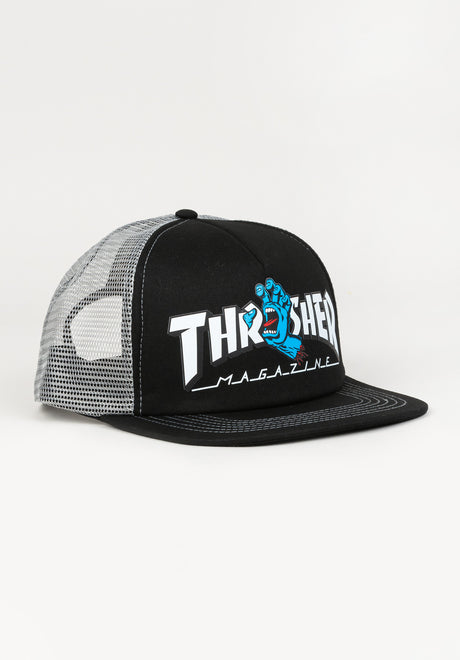 Thrasher Screaming Logo Mesh Trucke Hat black-grey Vorderansicht