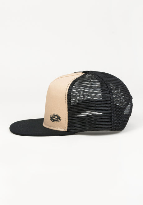 Oval Snapback tan Rückenansicht