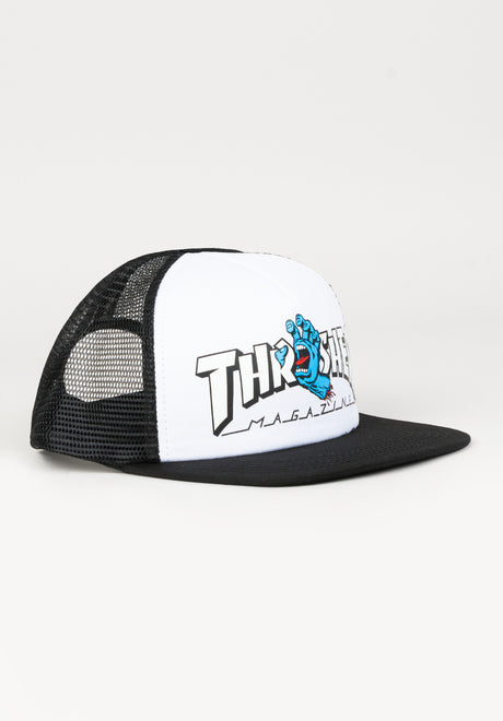 Thrasher Screaming Logo Mesh Trucke Hat white-black Vorderansicht