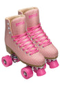 Quad Rollschuhe / Rollerskates pink-tartan Vorderansicht