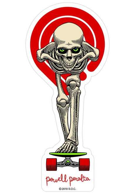 Tucking Skeleton Sticker white Vorderansicht