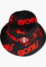 Bucket Hat Reversible black-red Close-Up1