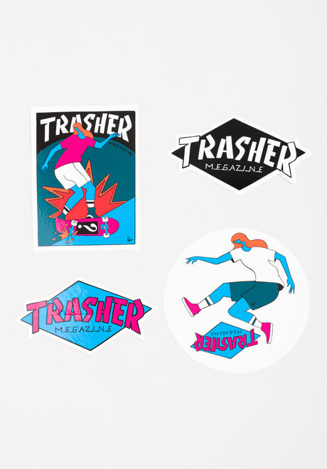 Trasher Sticker Pack of 4 Parra multicolored Vorderansicht