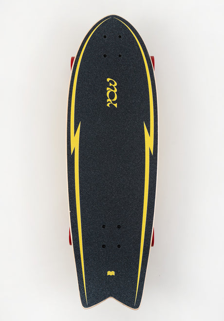Pipe Power Surfing Series Surfskate 32'' yellow-red Rückenansicht