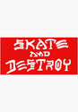 Skate & Destroy Sticker Large red Vorderansicht
