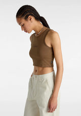 Small Staple Fitted Crop Tank sepia Rueckenansicht