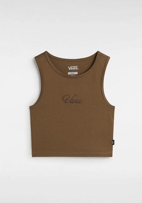 Small Staple Fitted Crop Tank sepia Vorderansicht