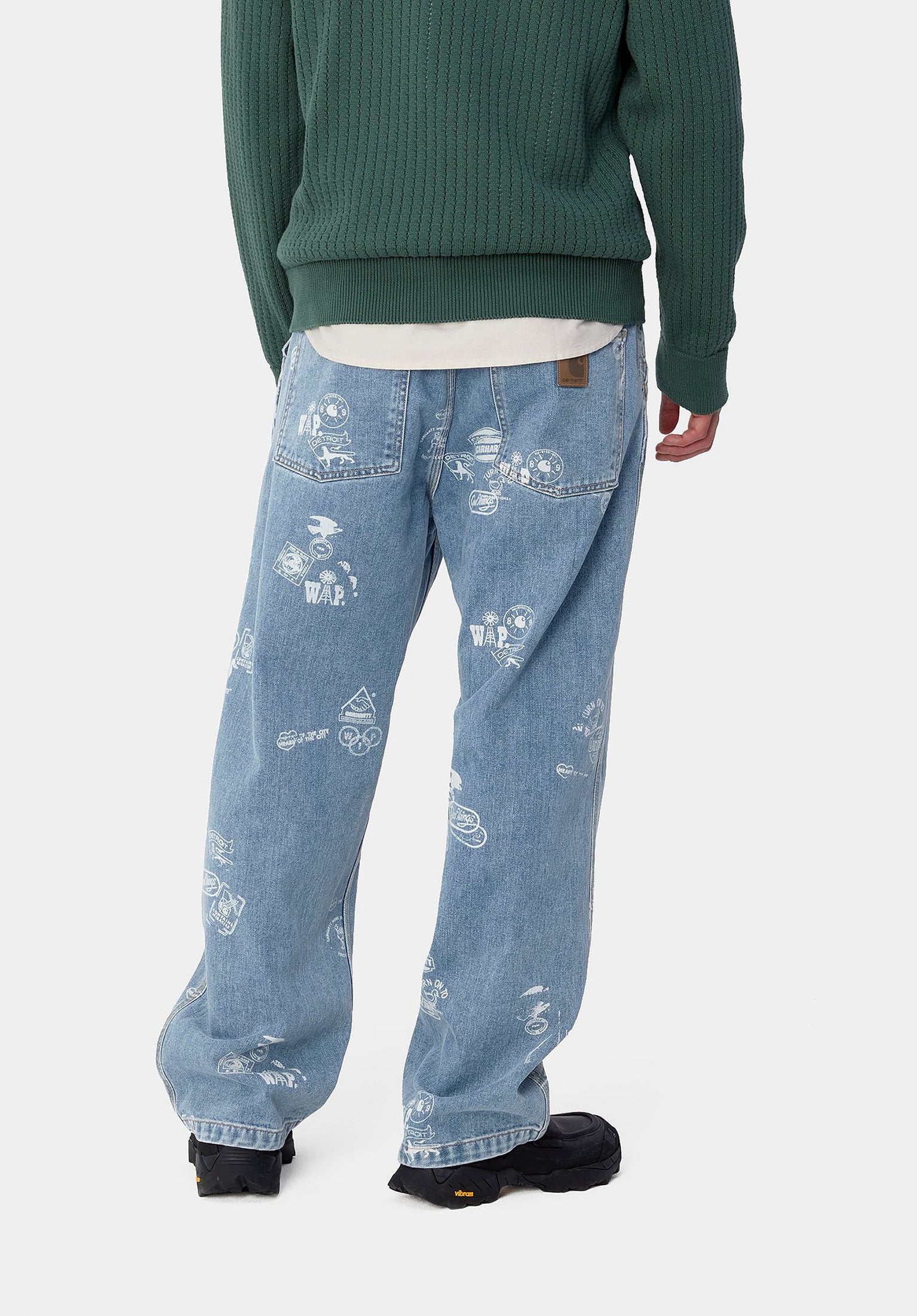 unmapped Washed out script jeans Sサイズ Stamp Pant Carhartt WIP Jeans in stampprint-bluebleached für