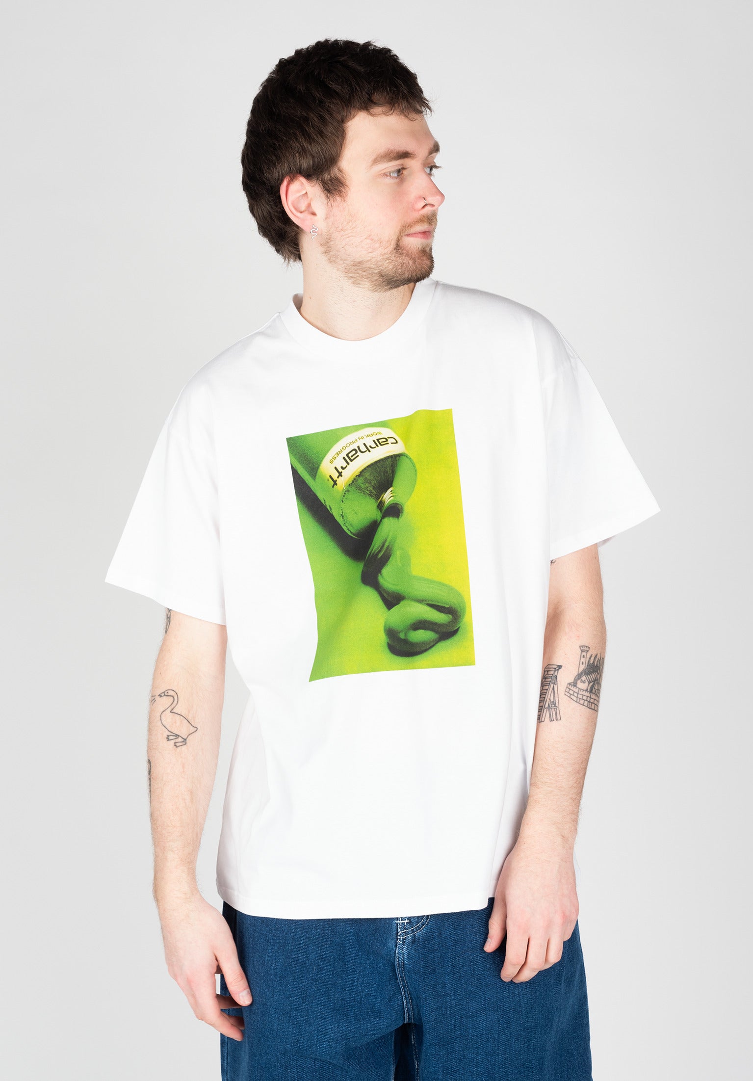 Tube Carhartt WIP T Shirt in white fur c TITUS