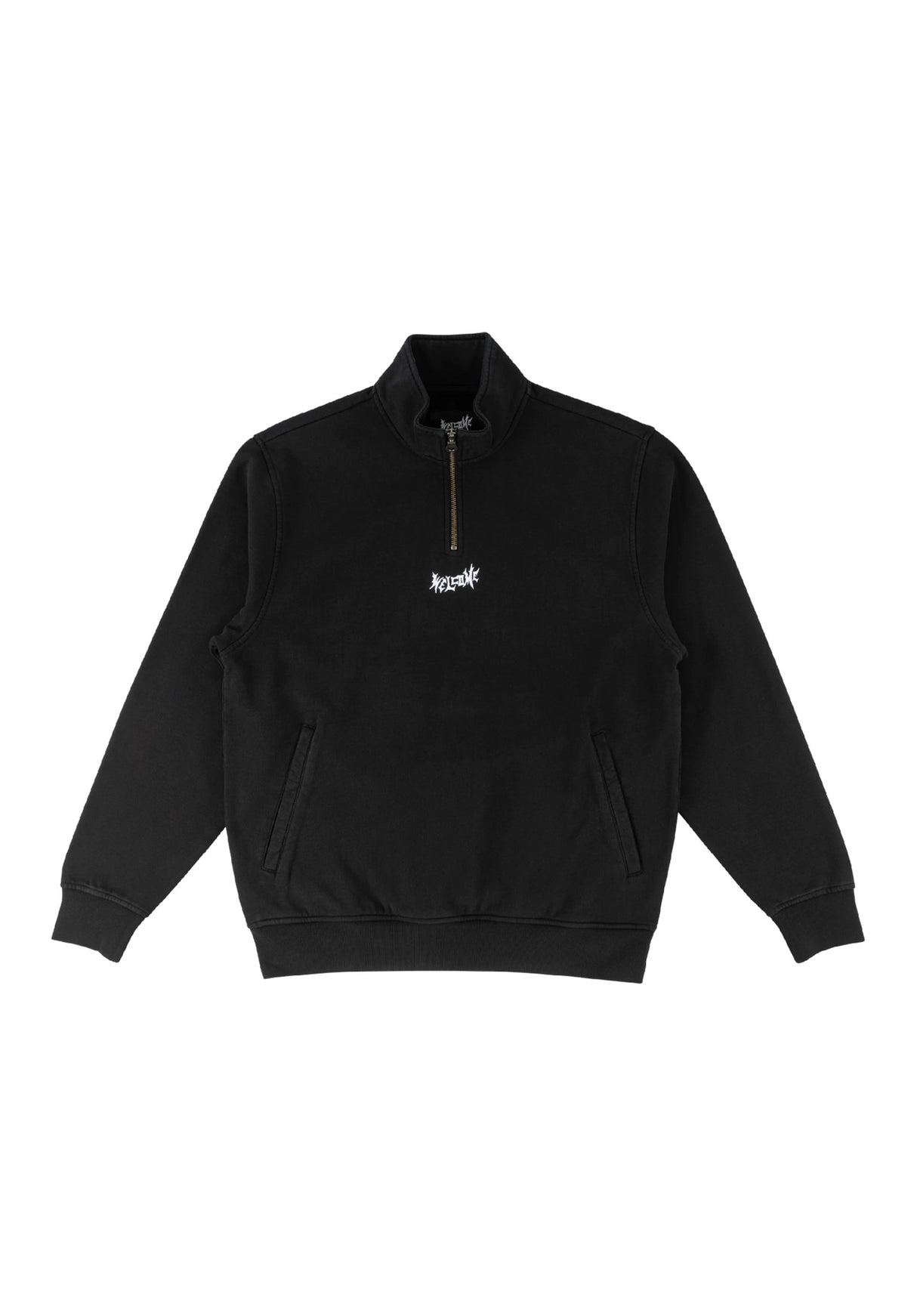 Vamo Core Embroidered Quater Zip black Vorderansicht