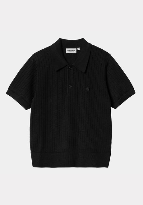 W' Norlina Polo black Vorderansicht
