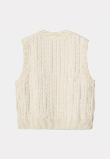 W' Signature Vest Sweater natural-dustyice Rueckenansicht