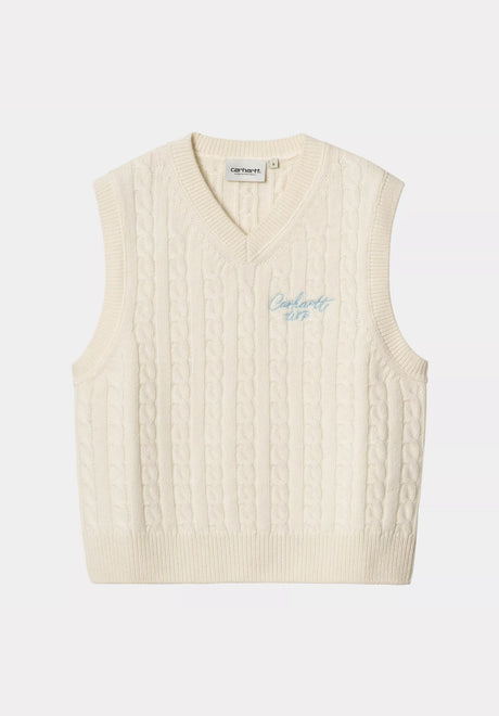 W' Signature Vest Sweater natural-dustyice Vorderansicht