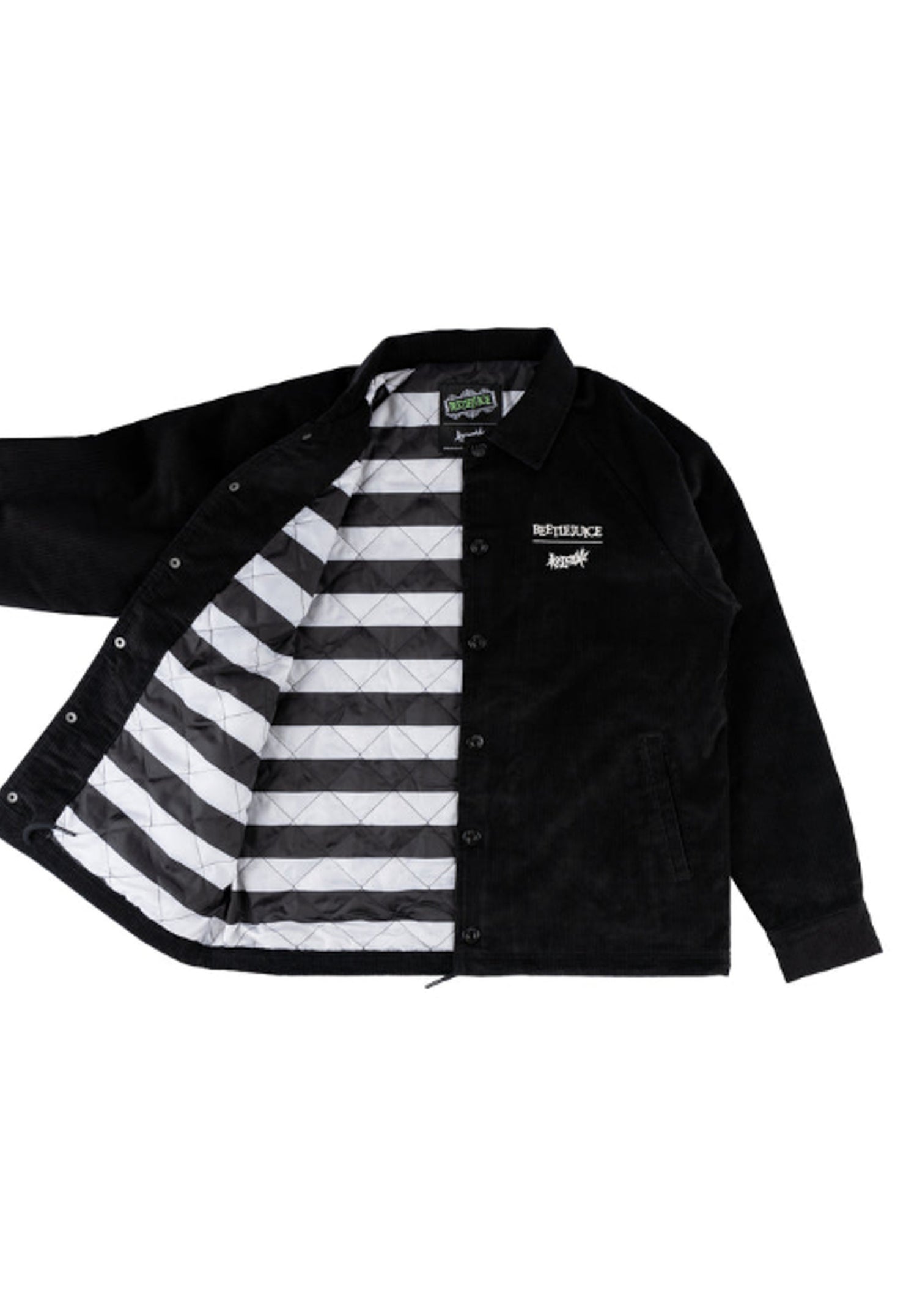 x Beetlejuice Sandworm Corduroy Coaches Jacket black Closeup1 Zoom Image