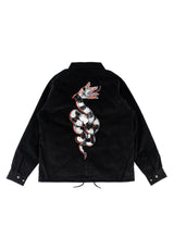x Beetlejuice Sandworm Corduroy Coaches Jacket black Vorderansicht