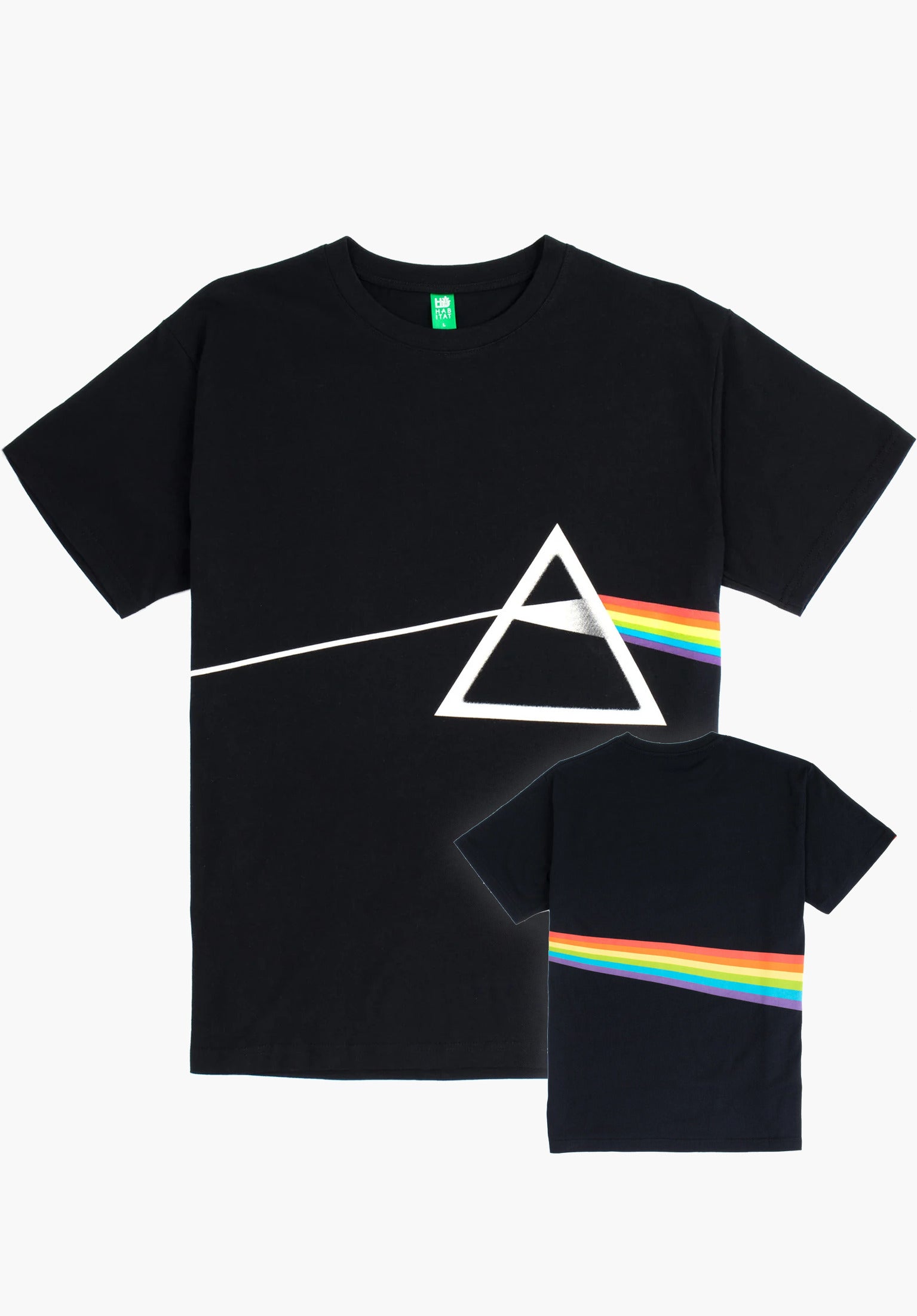 x Pink Floyd Dark Side Of The Moon Habitat T Shirt in black fur c TITUS