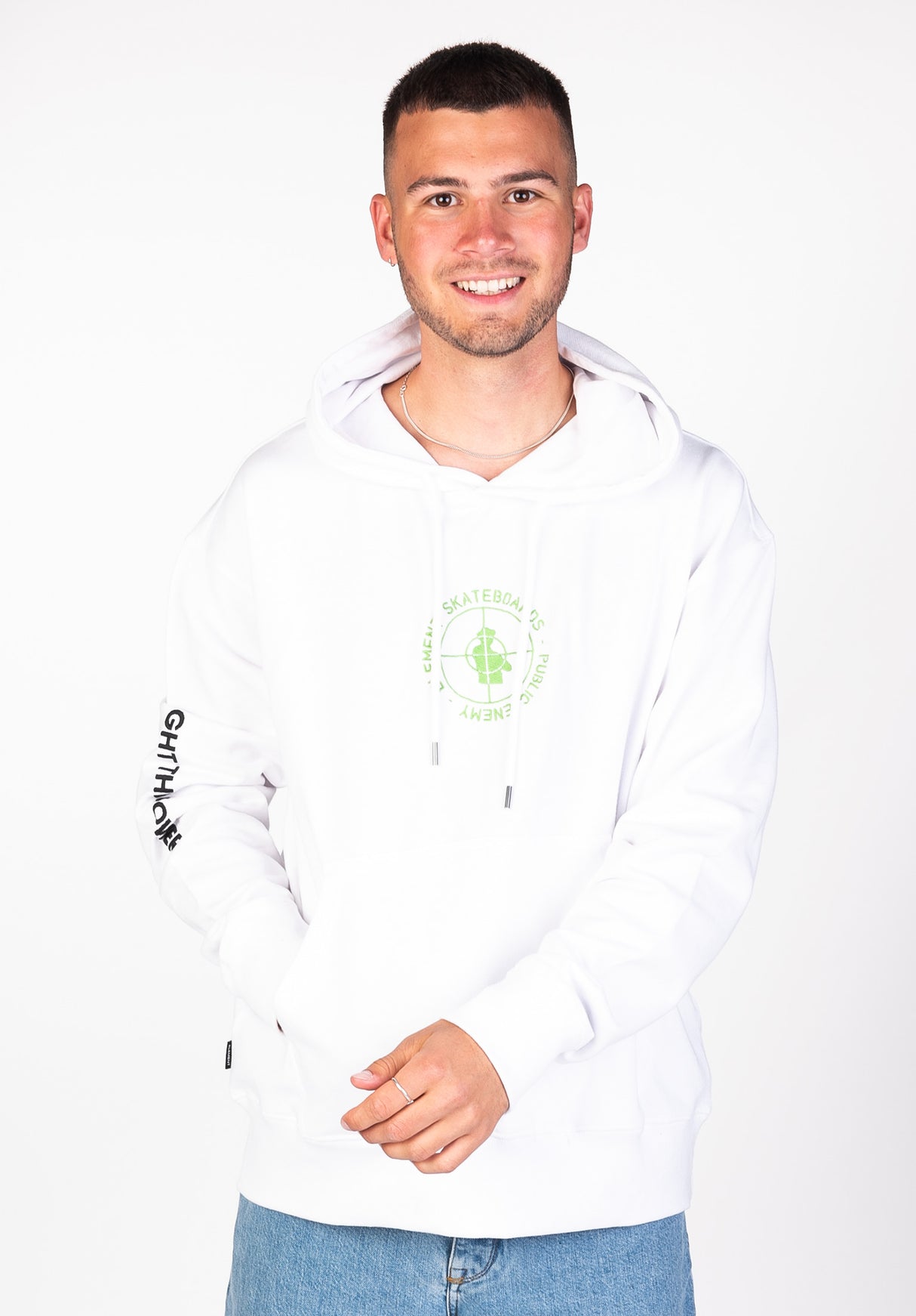 x Public Enemy Target Hoodie white Vorderansicht
