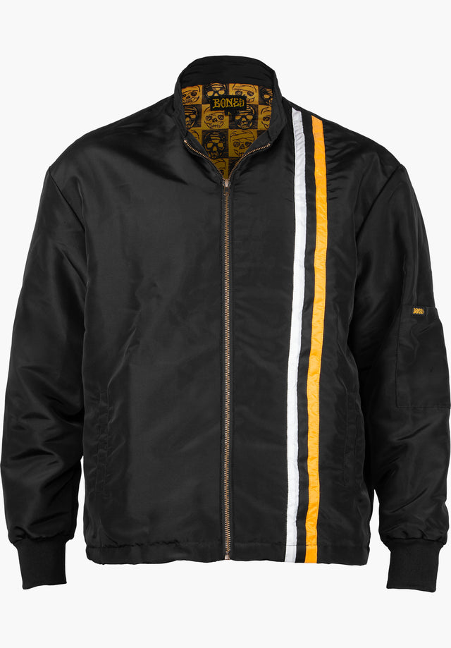 Black & Gold Zip Race Jacket black Vorderansicht