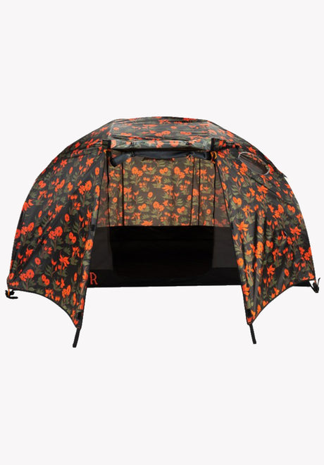 1-Person-Tent black-red Vorderansicht