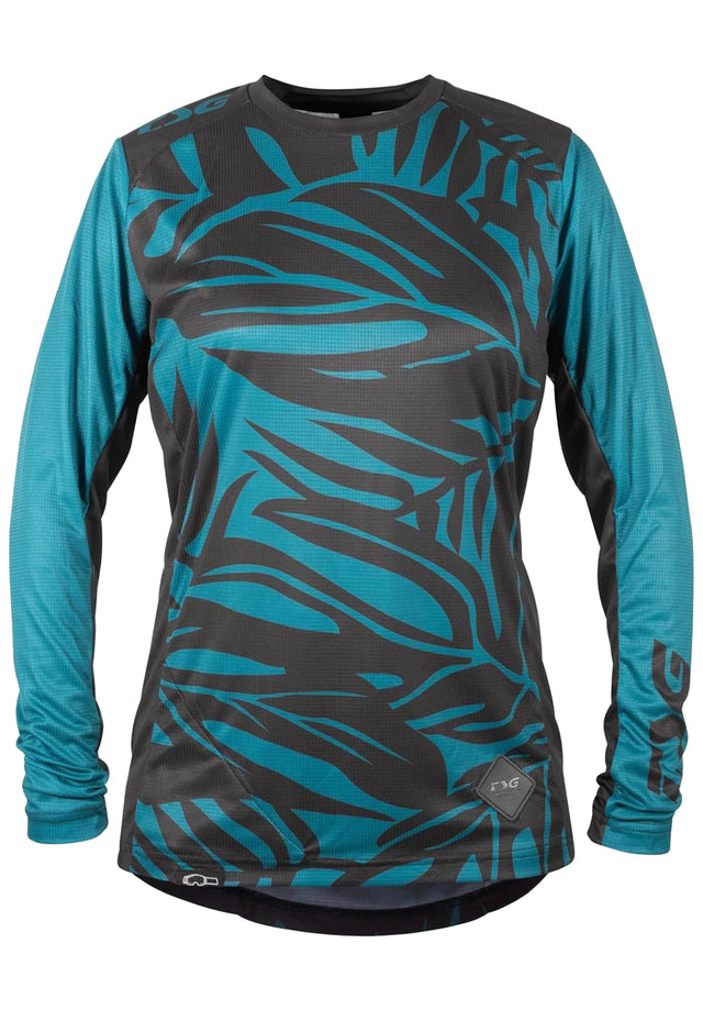 Floral Jersey Women ocean depths-black Vorderansicht
